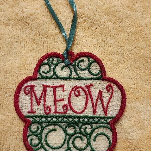 "Meow" Christmas Ornament - Picture 2 of 4